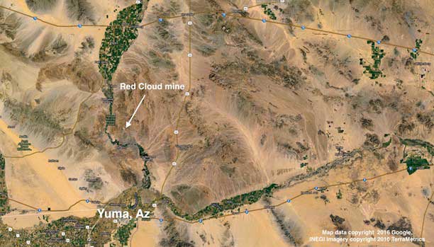 Red Cloud Mine, La Paz County aerial view